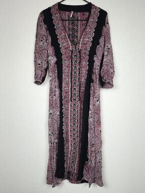 Free People XS Paisley Boho Midi Dress